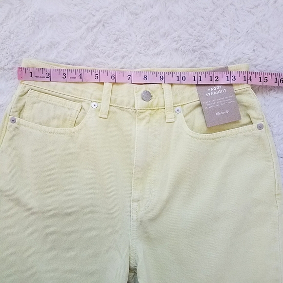 Madewell Baggy Straight Leg Jeans in Pale Daffodil - Picture 7 of 12